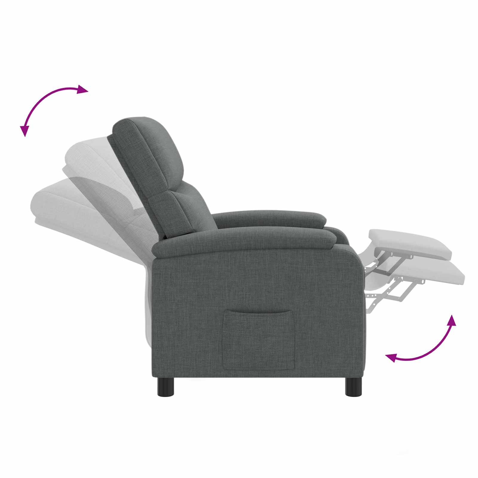 Relaxfauteuil Donkergrijs Stof