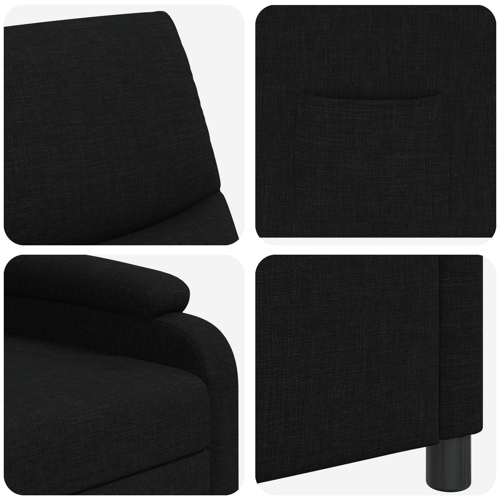 Relaxfauteuil Zwart Stof