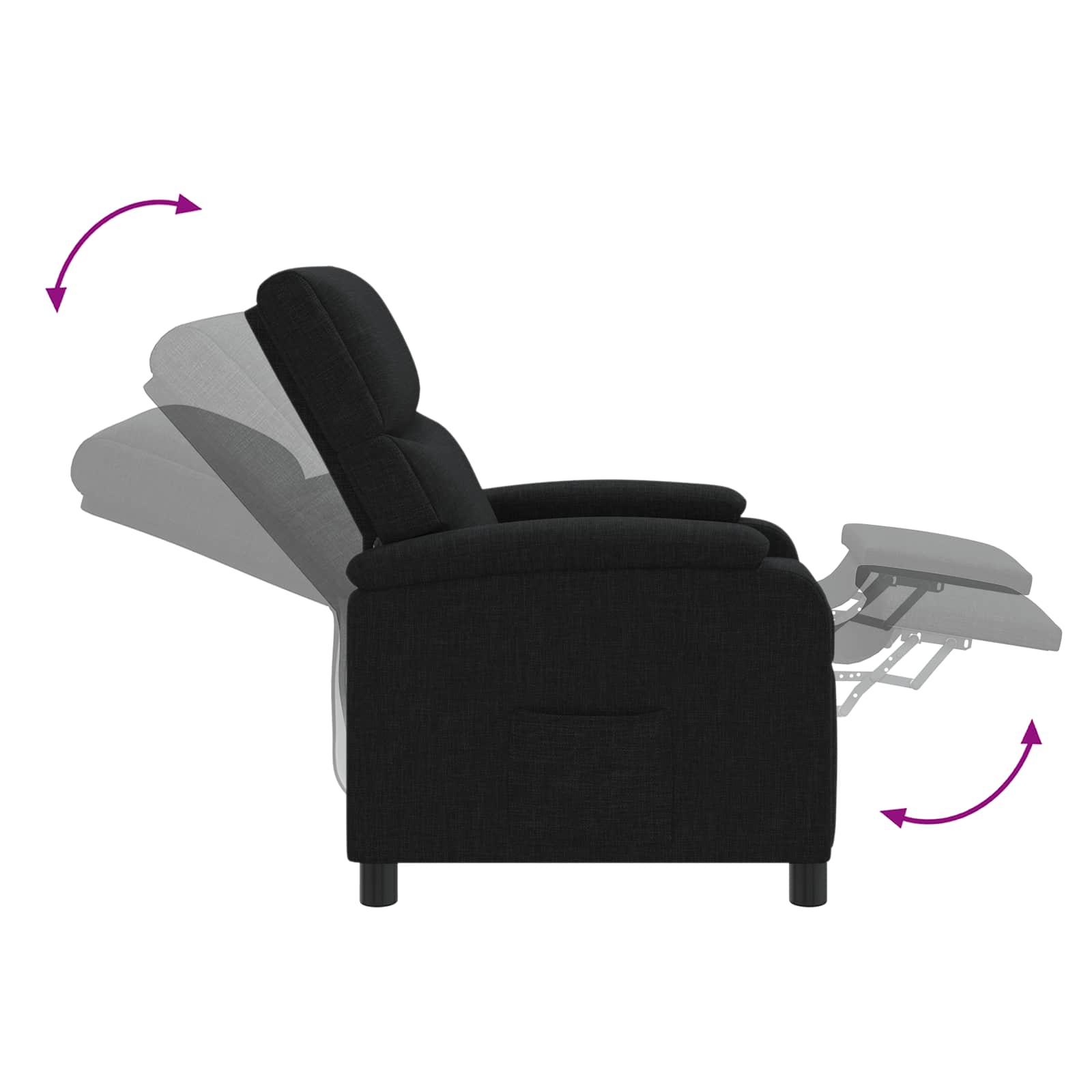 Relaxfauteuil Zwart Stof