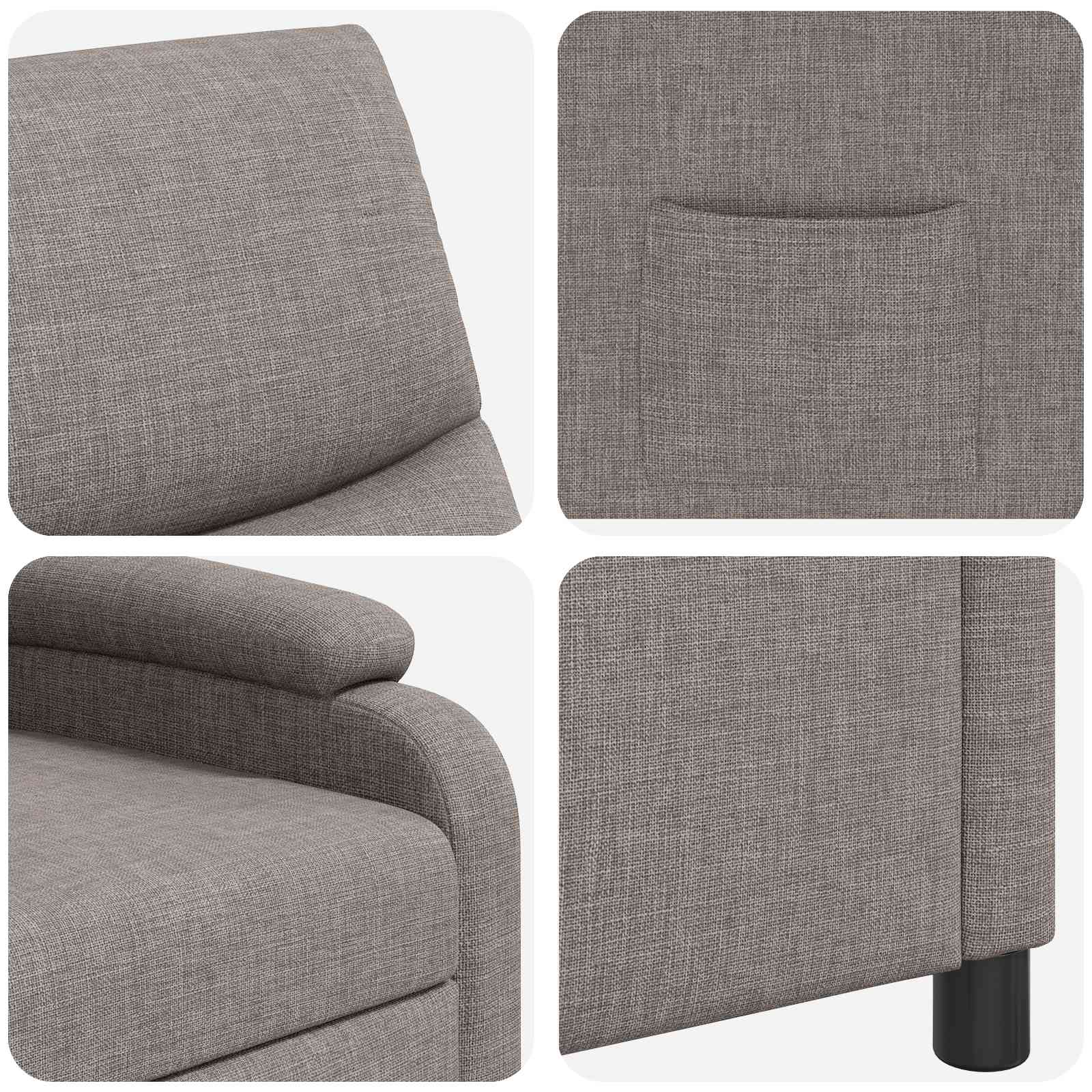 Relaxfauteuil Taupe Stof
