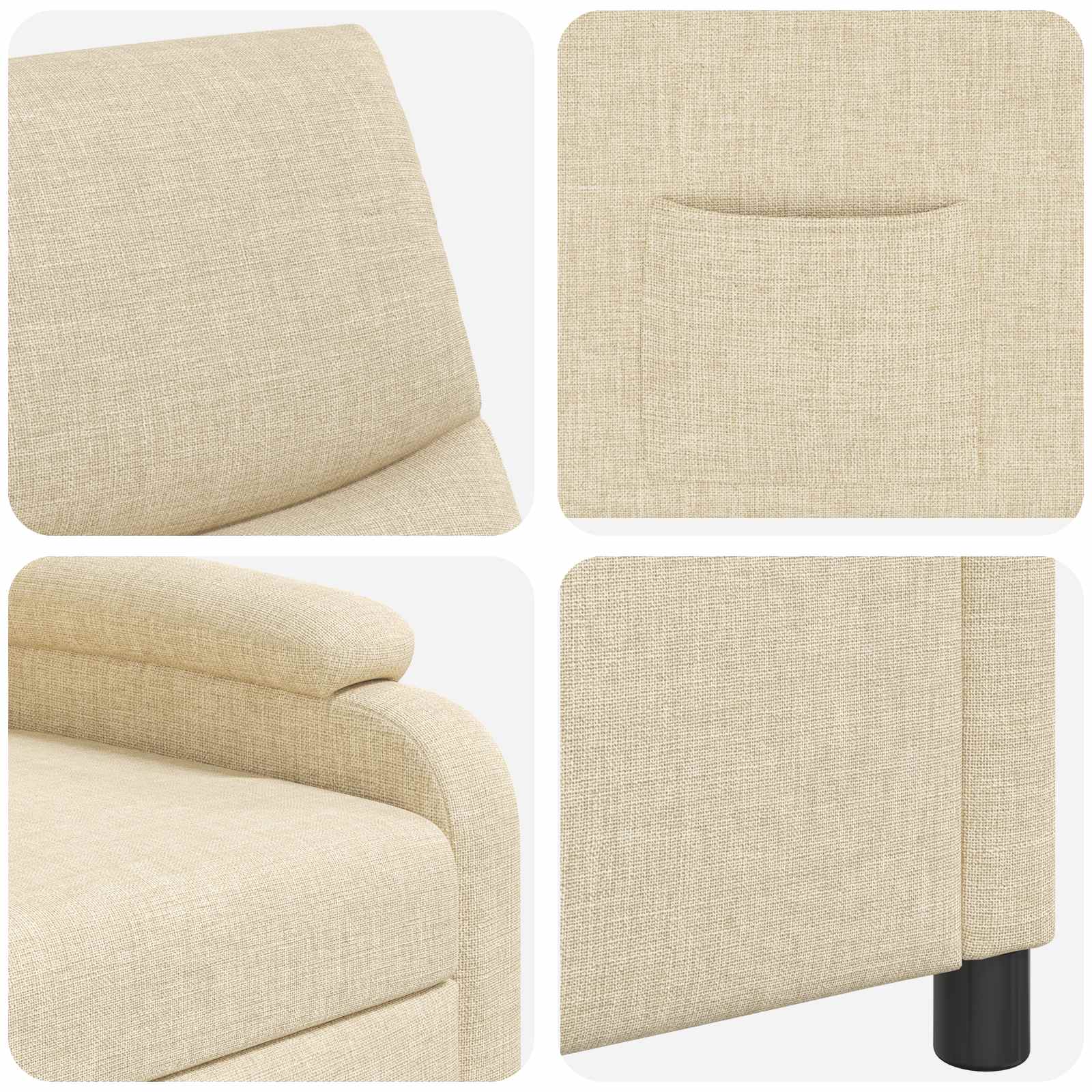 Relaxfauteuil Crèmekleurig Stof