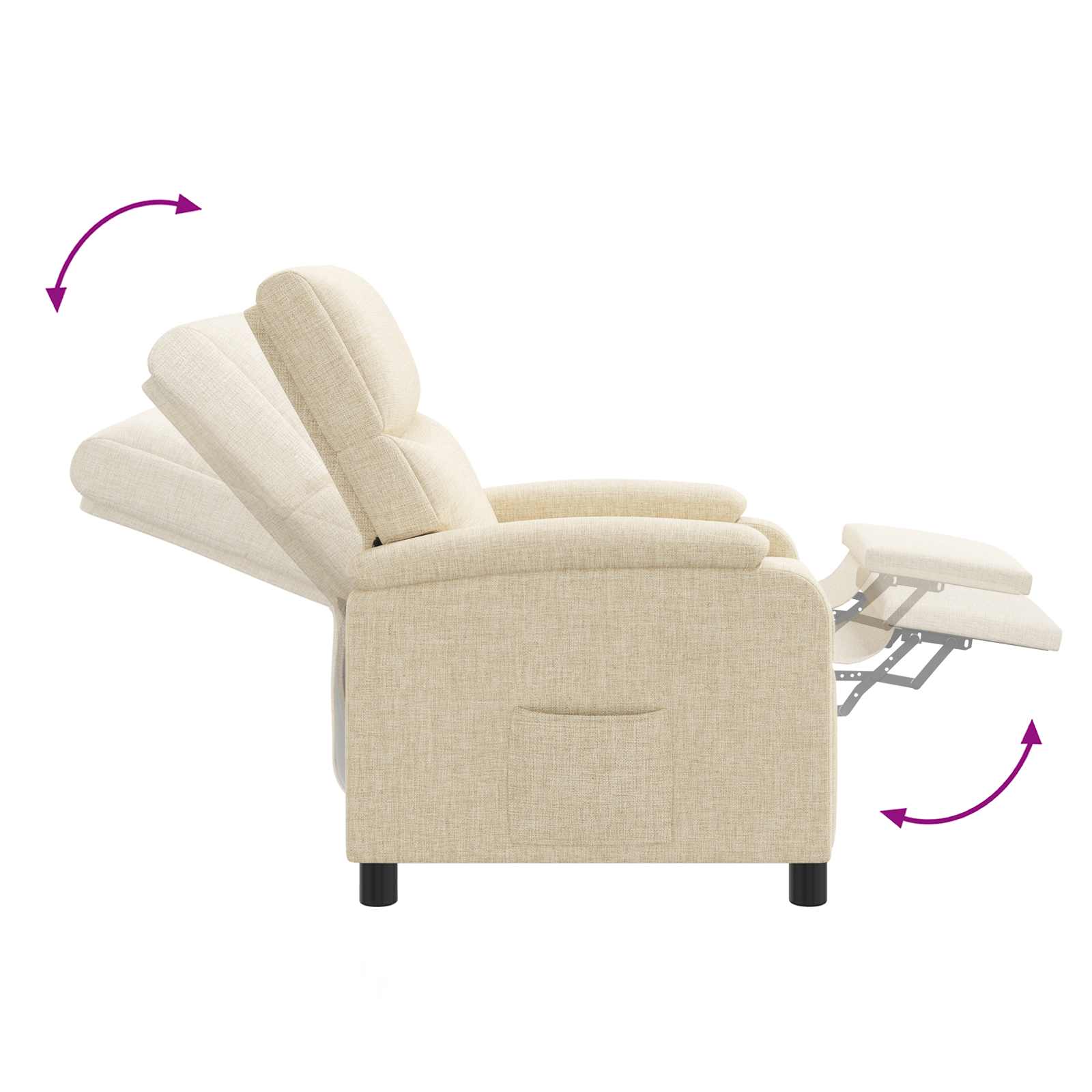 Relaxfauteuil Crèmekleurig Stof