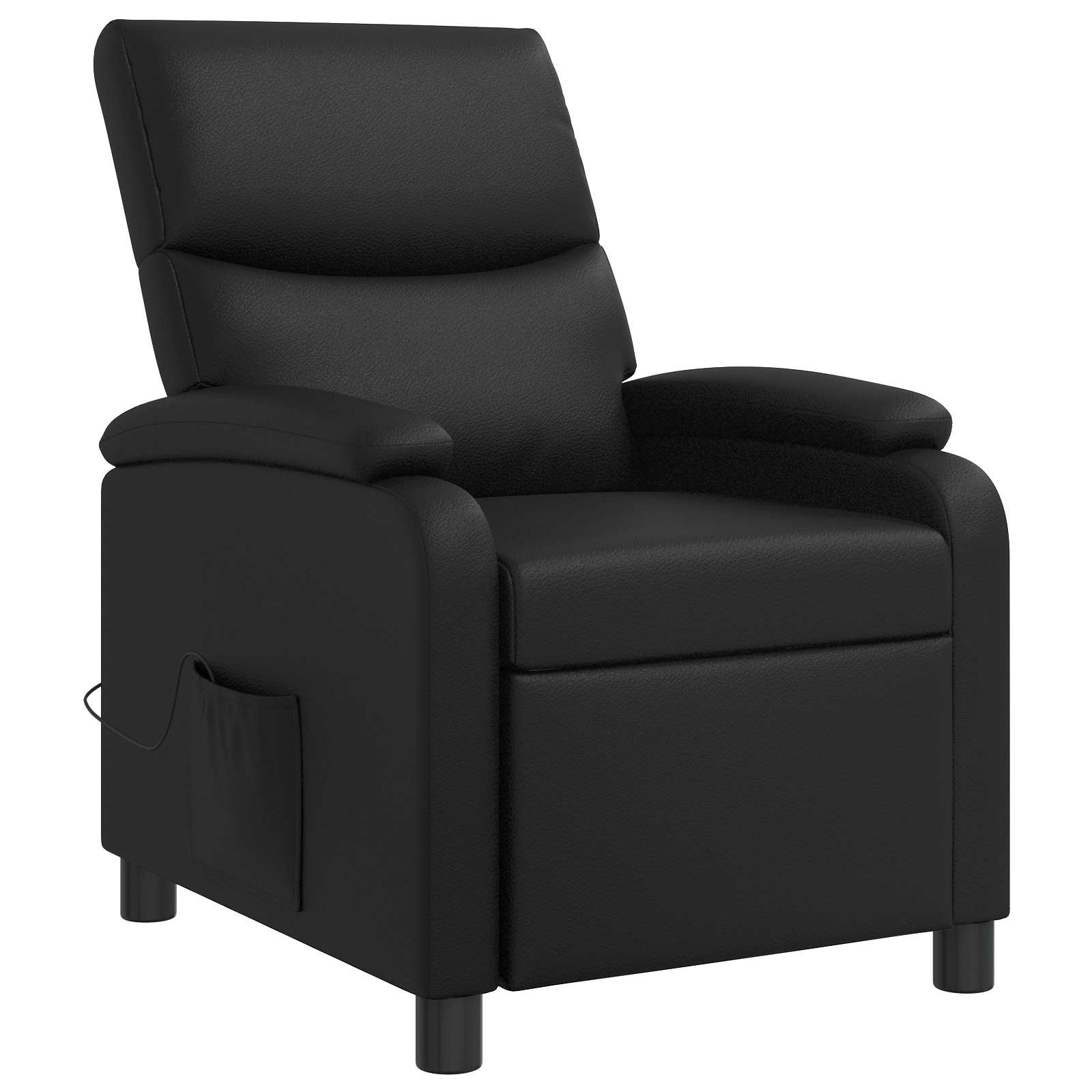 Massage Recliner Zwart Kunstleer