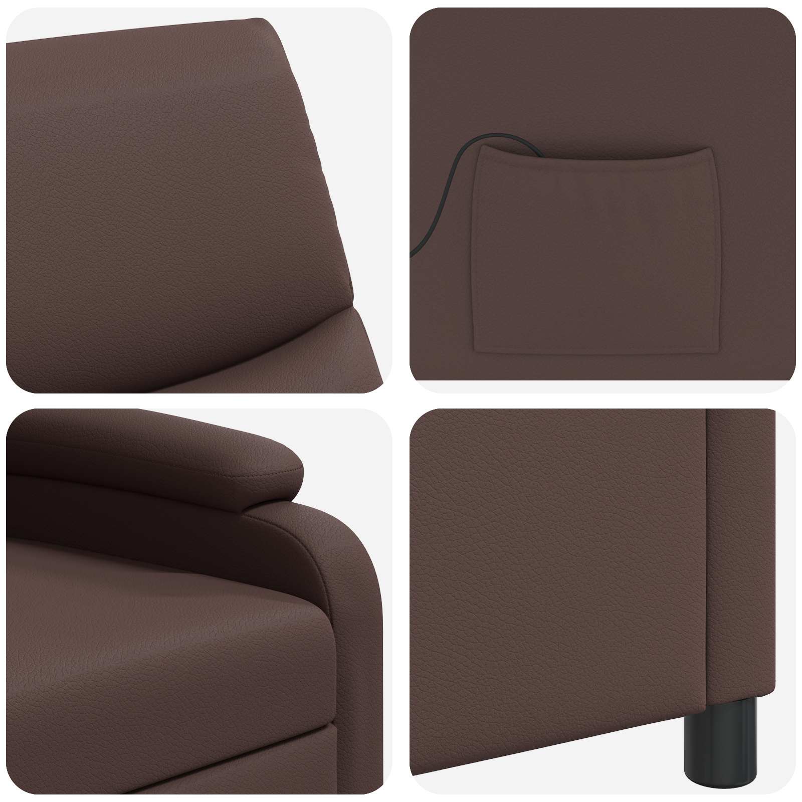 Massage Recliner Bruin Kunstleer