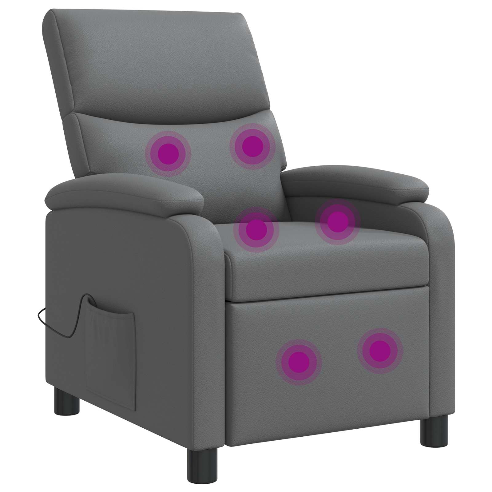 Massage Recliner Grijs Kunstleer
