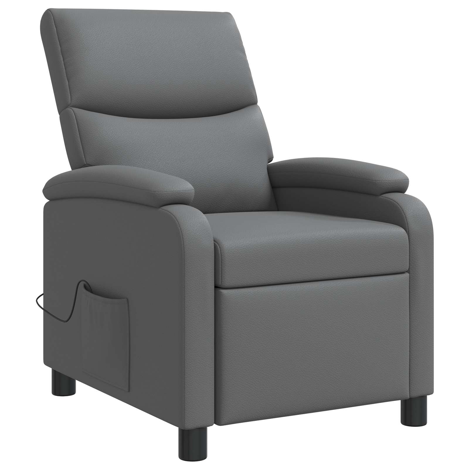 Massage Recliner Grijs Kunstleer