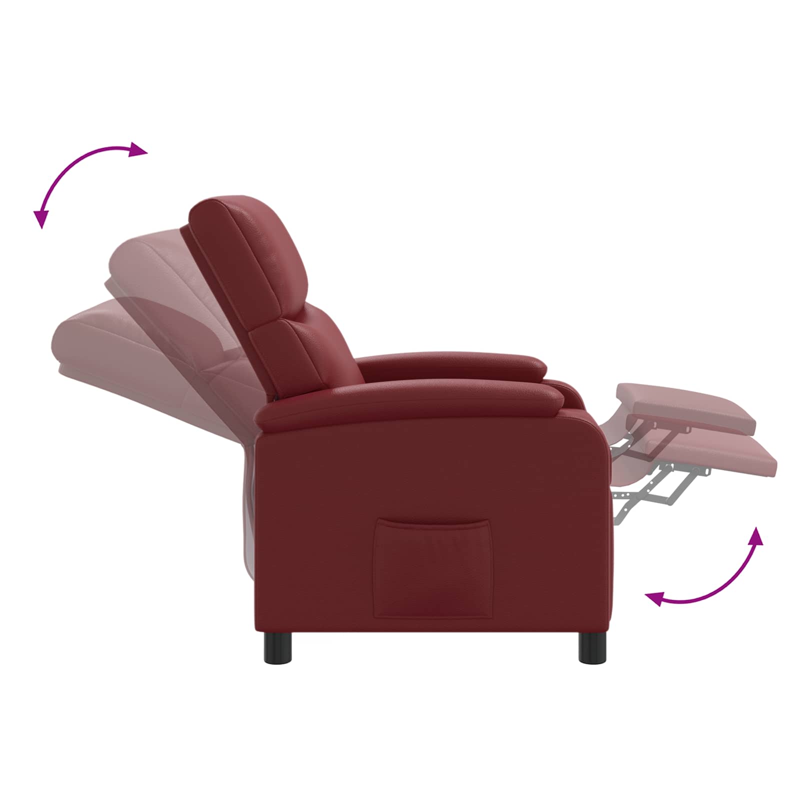 Massage Recliner Wijnrood Kunstleer