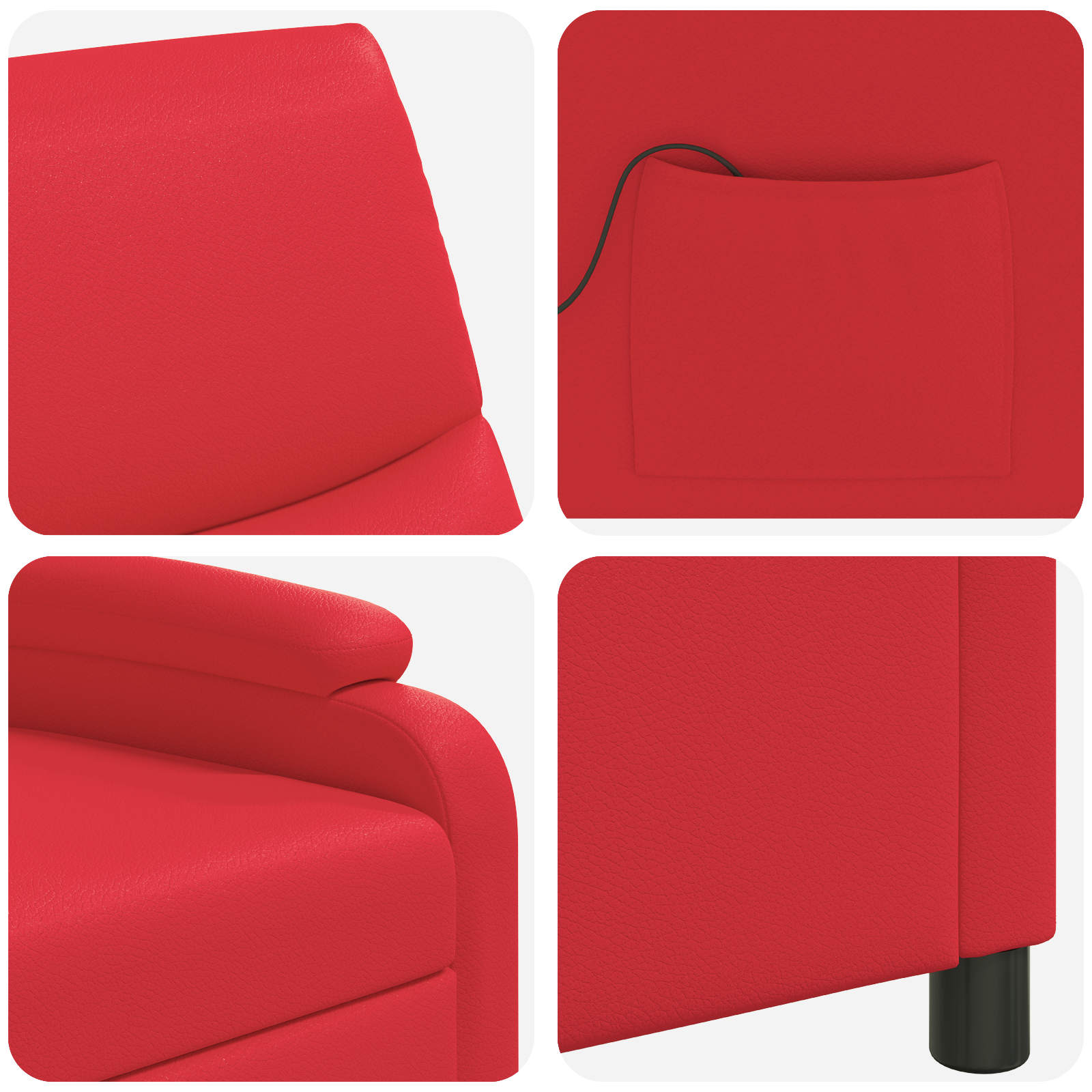 Massage Recliner Rood Kunstleer