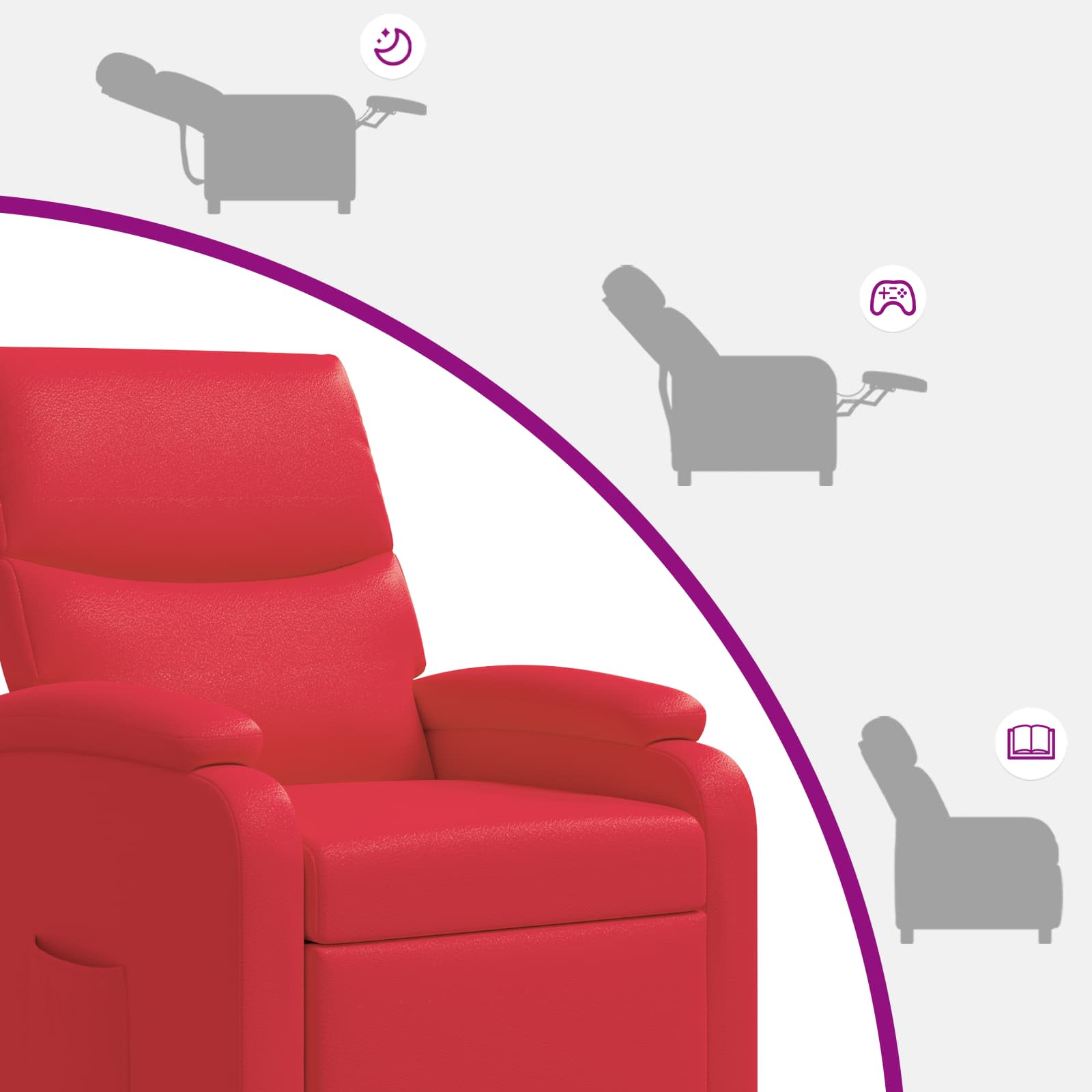 Massage Recliner Rood Kunstleer