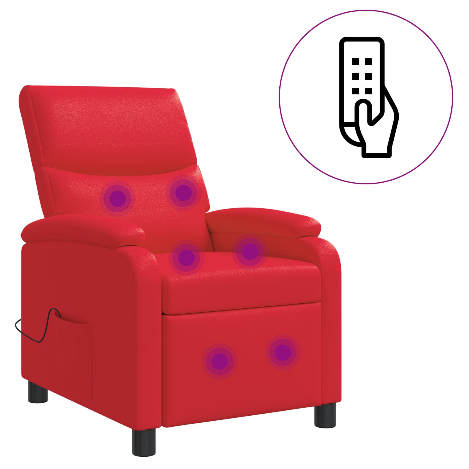 Massage Recliner Rood Kunstleer