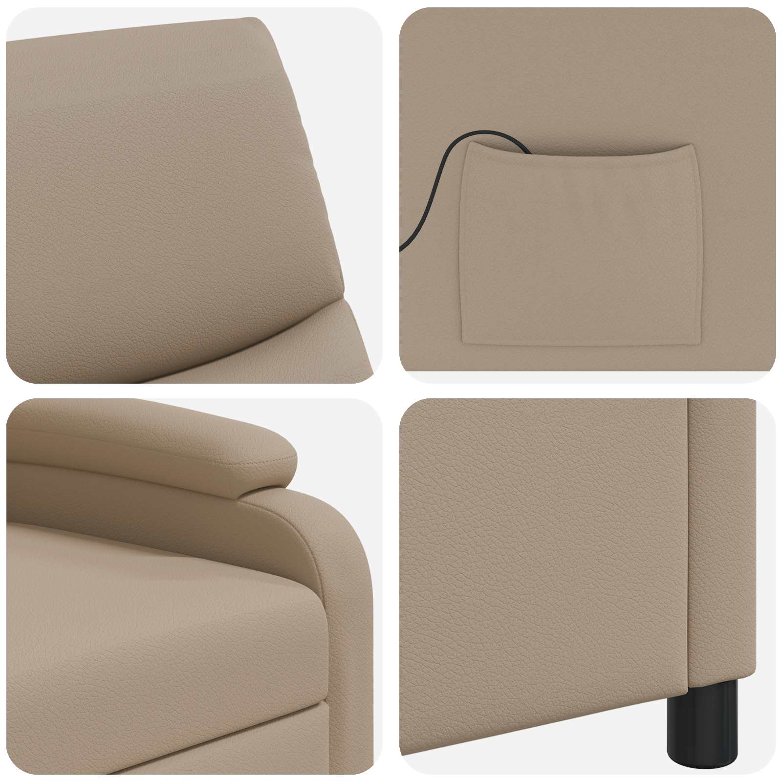Massage Recliner Cappuccino Kunstleer