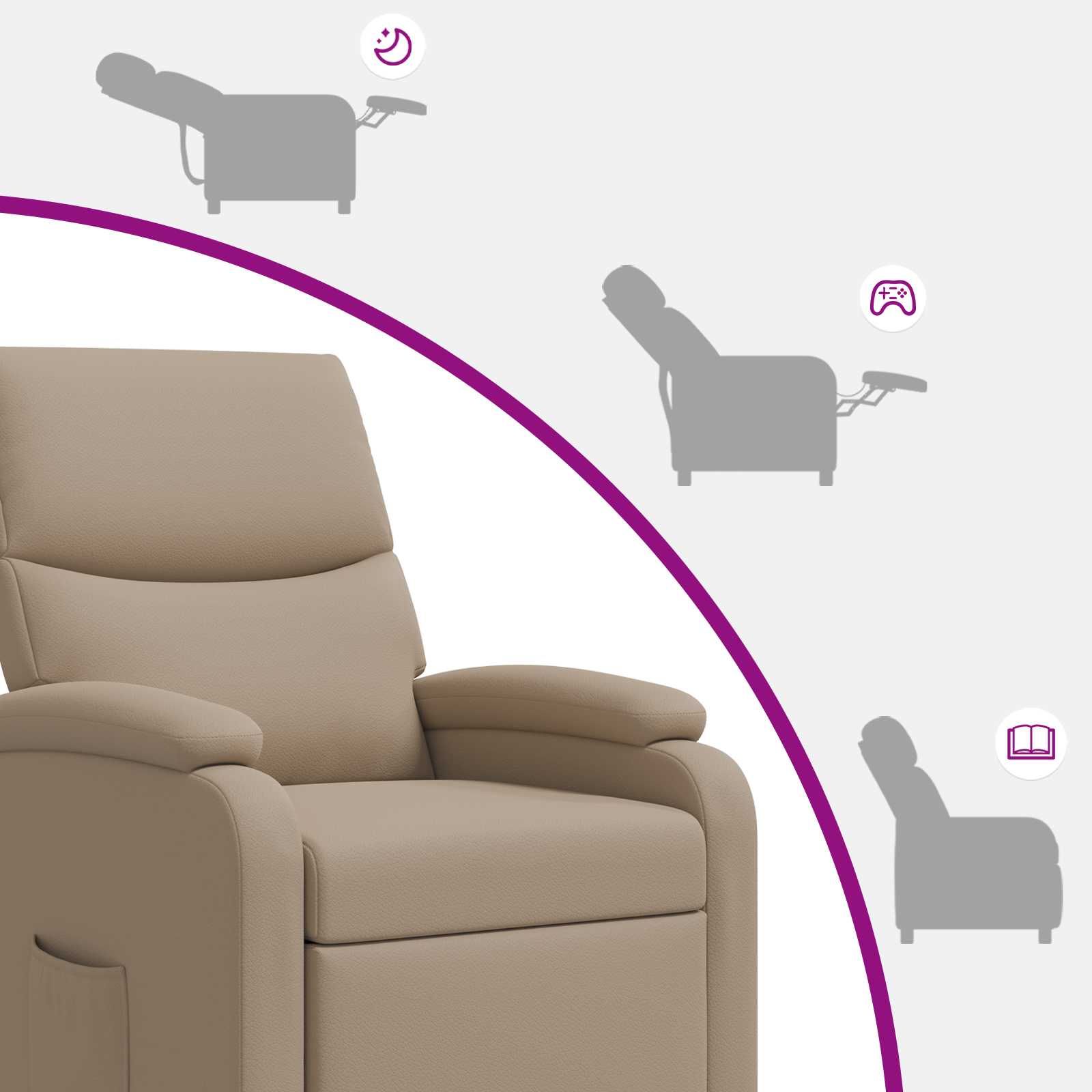 Massage Recliner Cappuccino Kunstleer