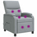 Massage Recliner Lichtgrijs Stof
