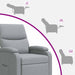 Massage Recliner Lichtgrijs Stof