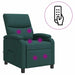 Massage Recliner Donkergroen Stof