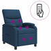 Massage Recliner Blauw Stof