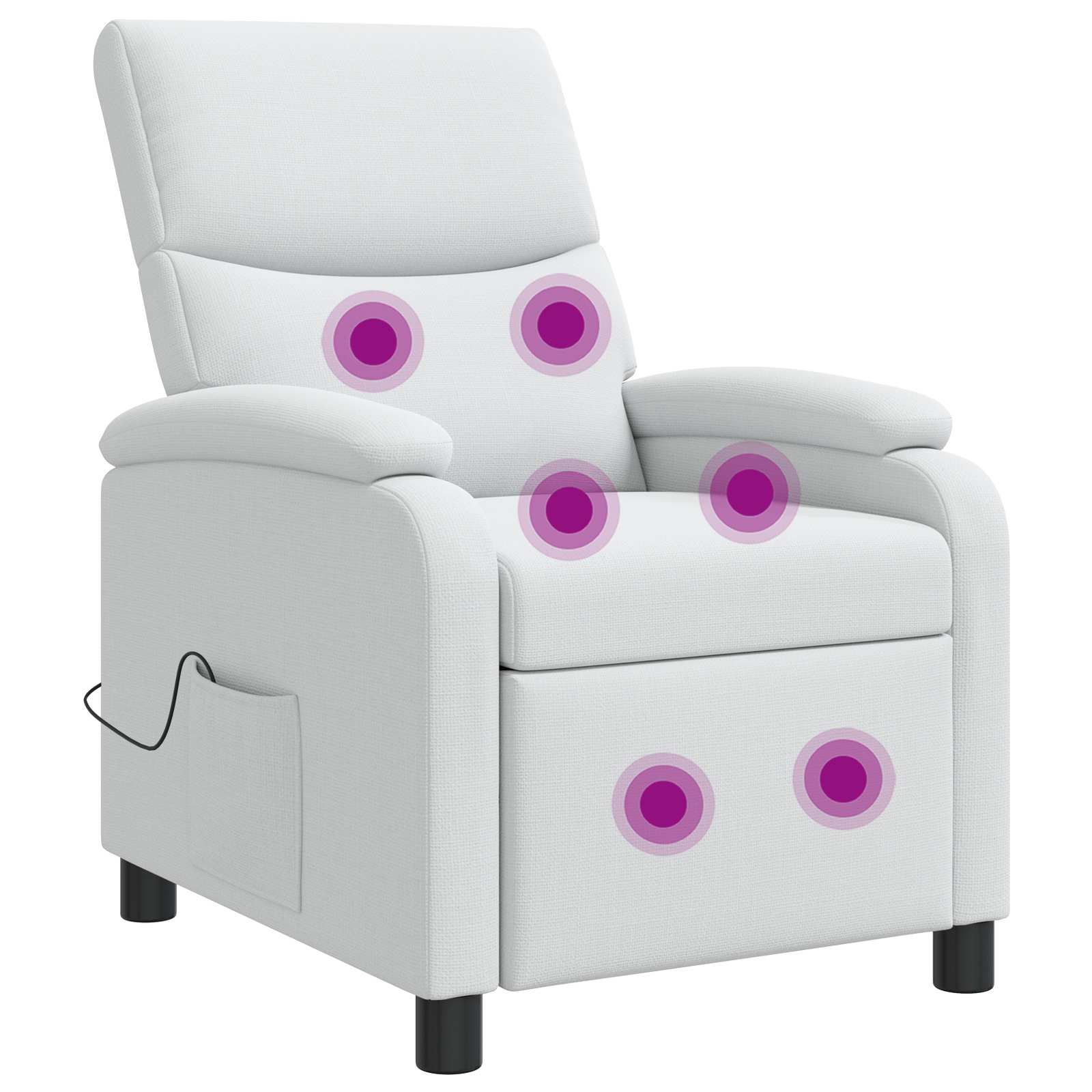 Massage Recliner Wit Stof