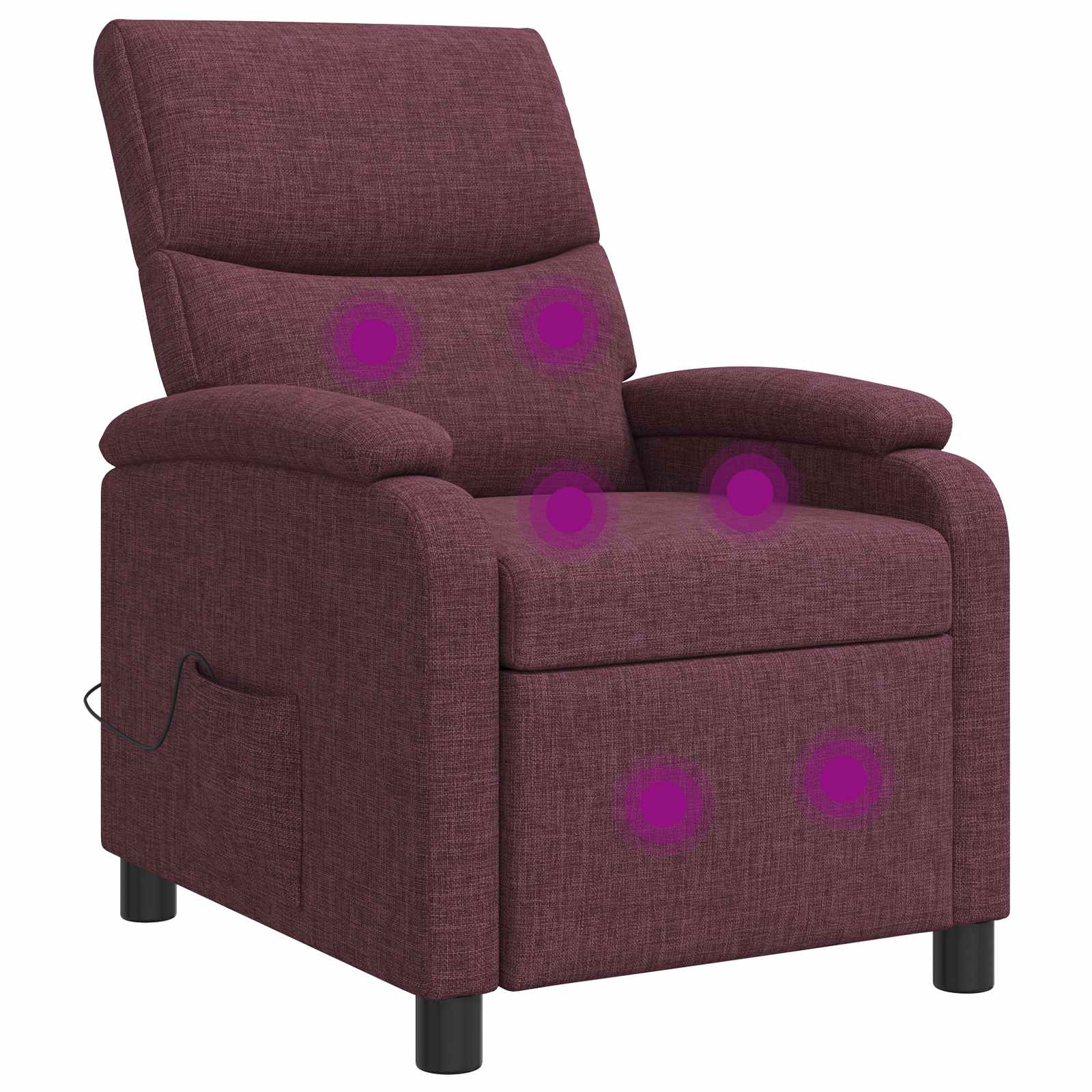 Massage Recliner Paars Stof