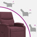 Massage Recliner Paars Stof