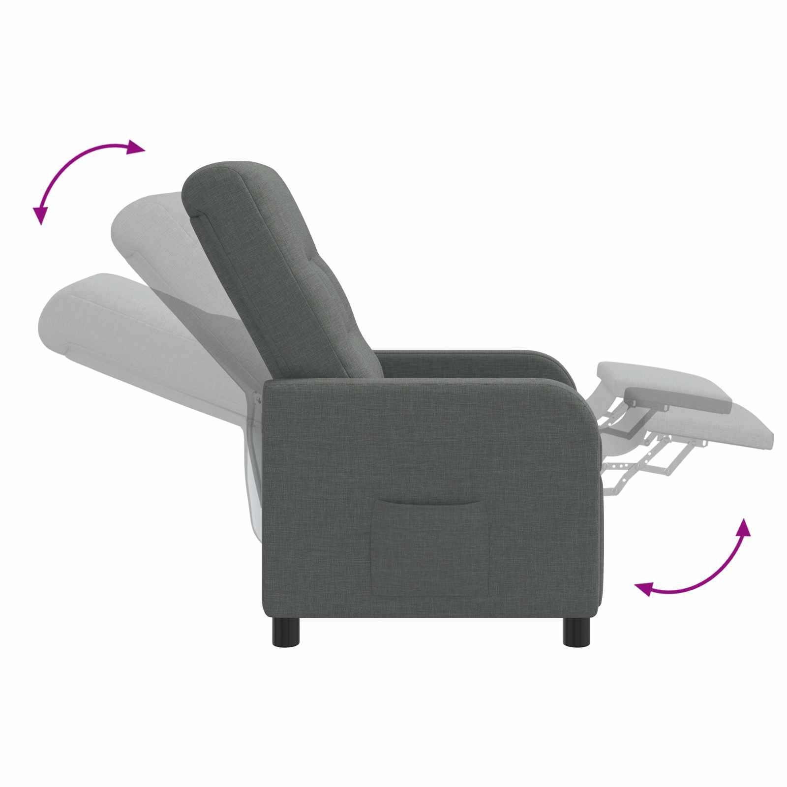 Relaxfauteuil Donkergrijs Stof