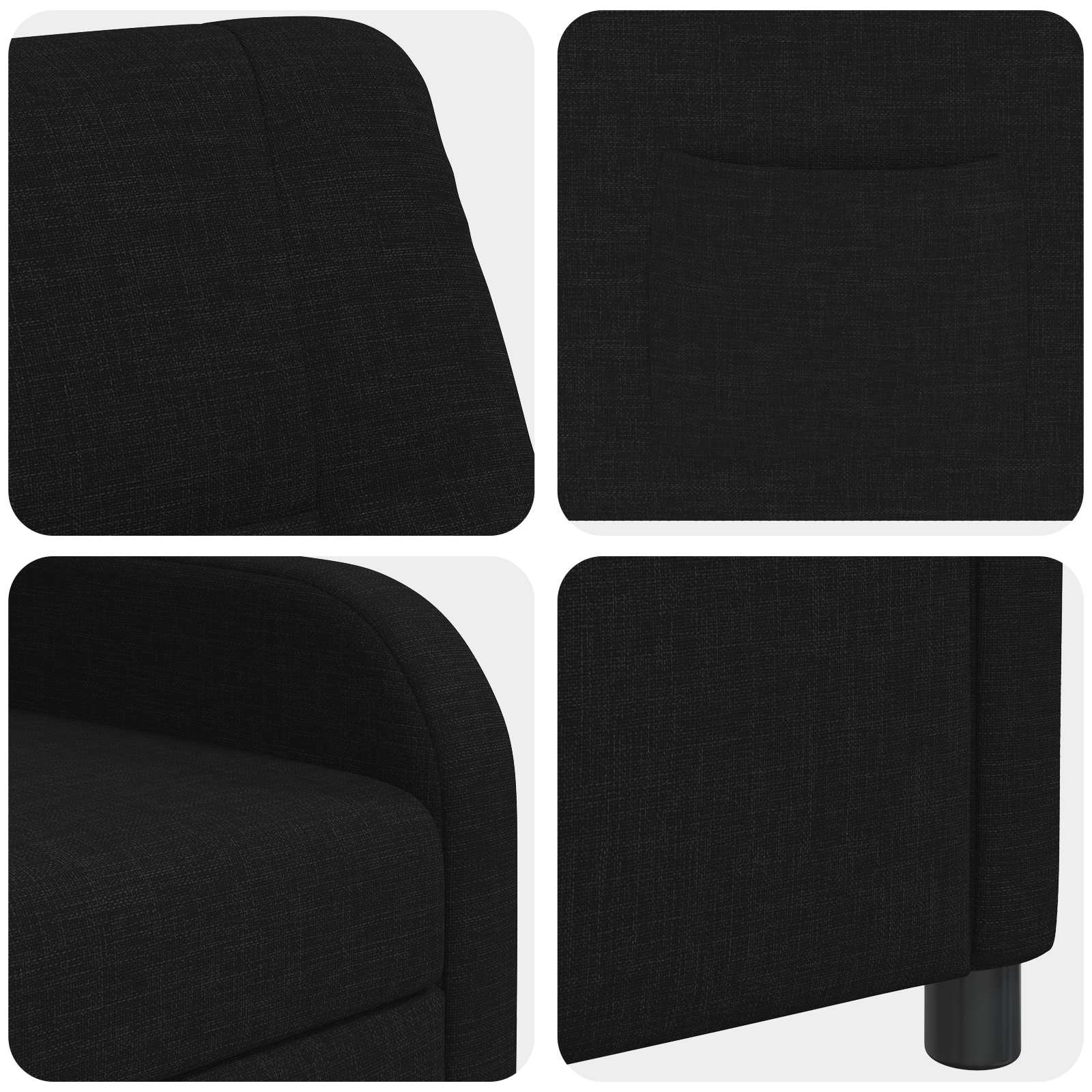 Relaxfauteuil Zwart Stof
