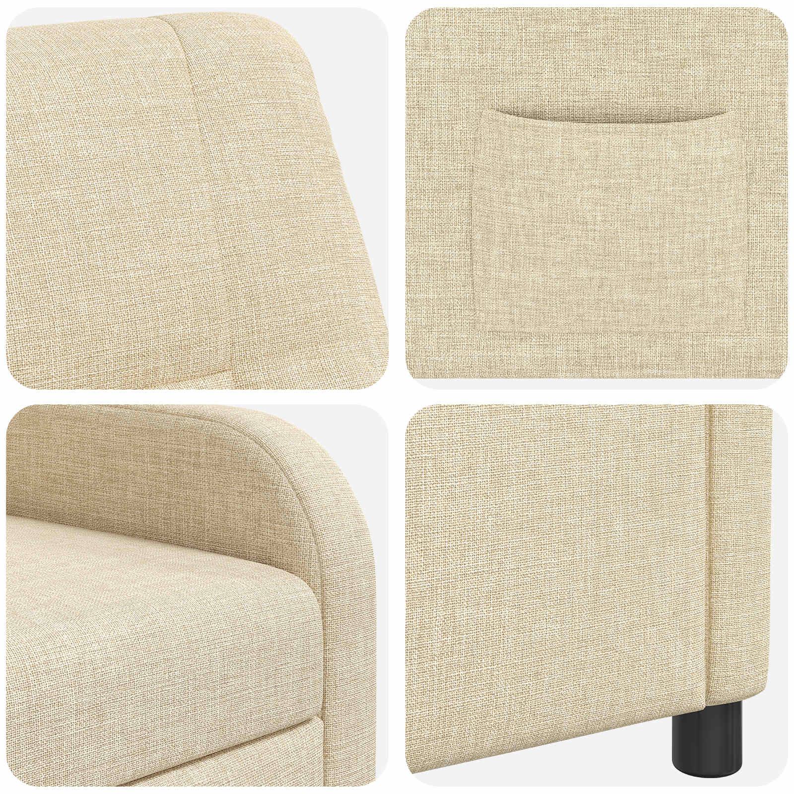 Relaxfauteuil Crèmekleurig Stof