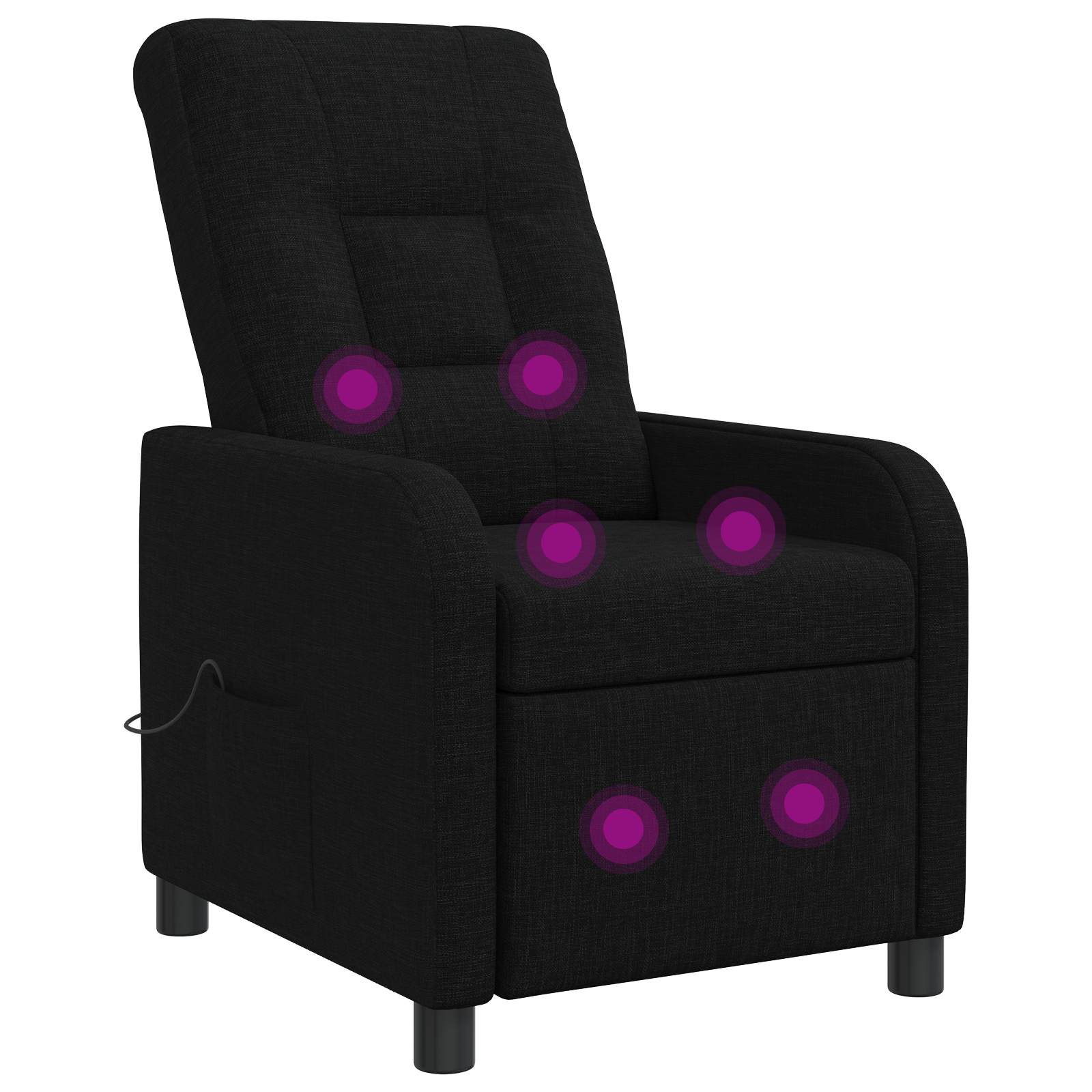 Massage Recliner Zwart Stof
