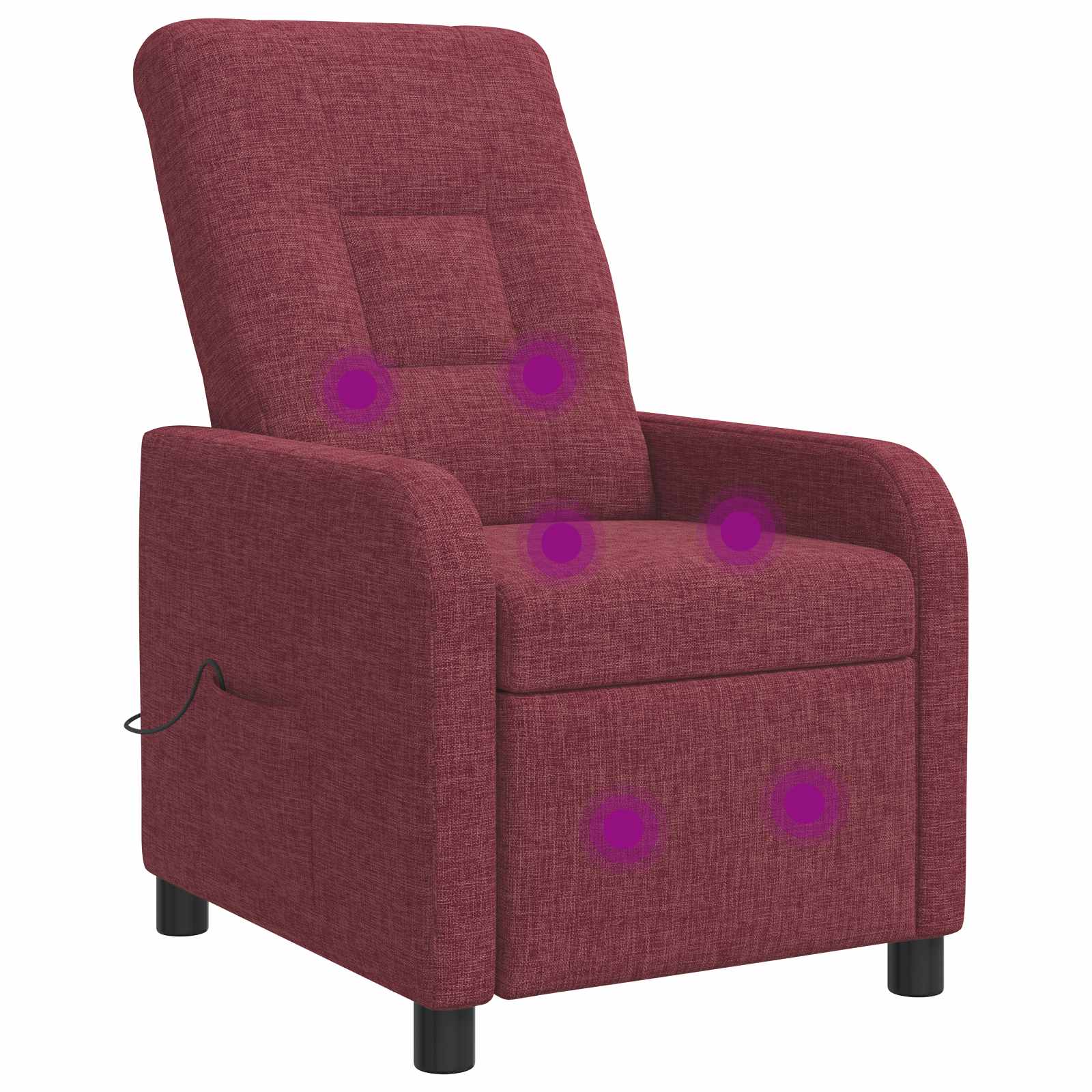 Massage Recliner Wijnrood Stof