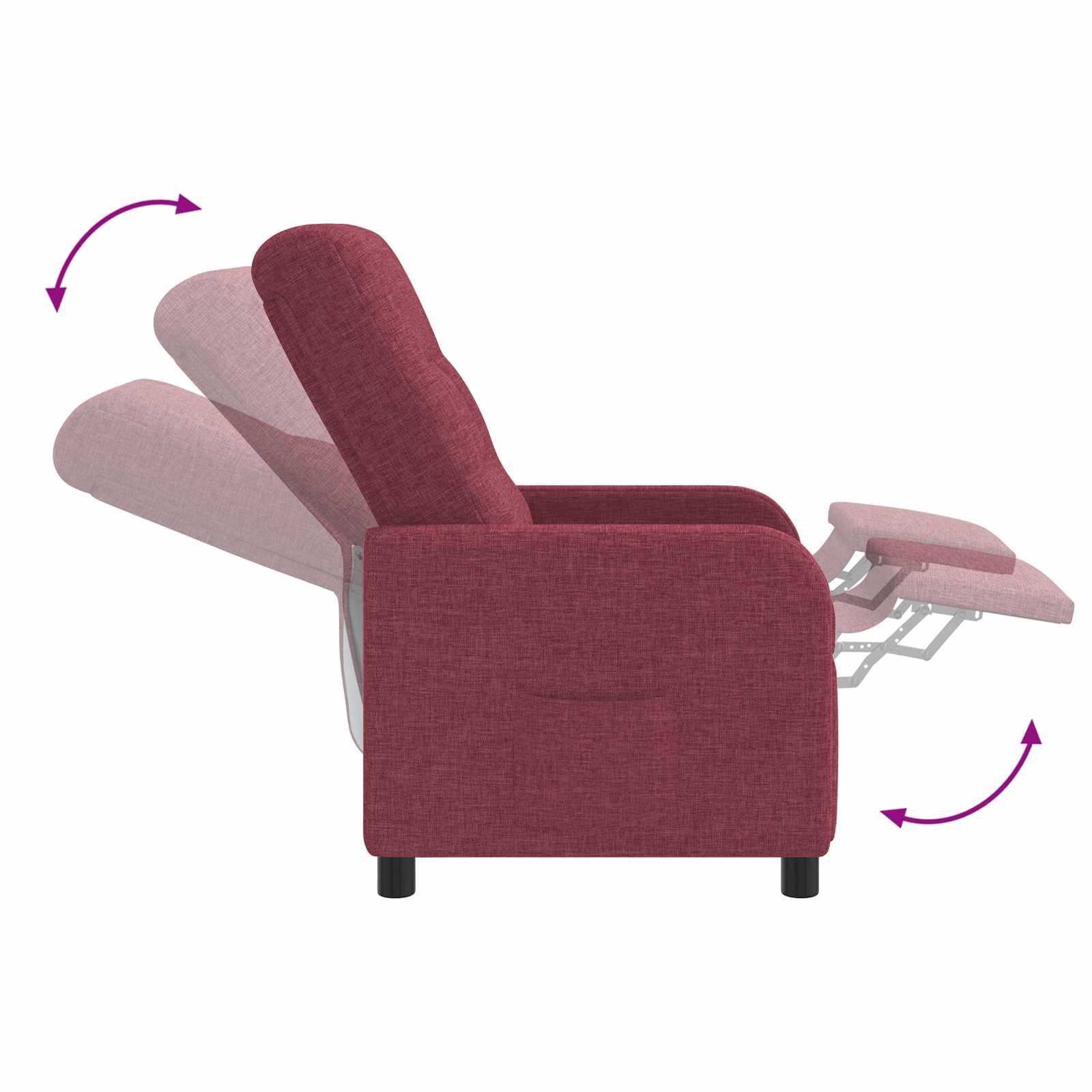Massage Recliner Wijnrood Stof