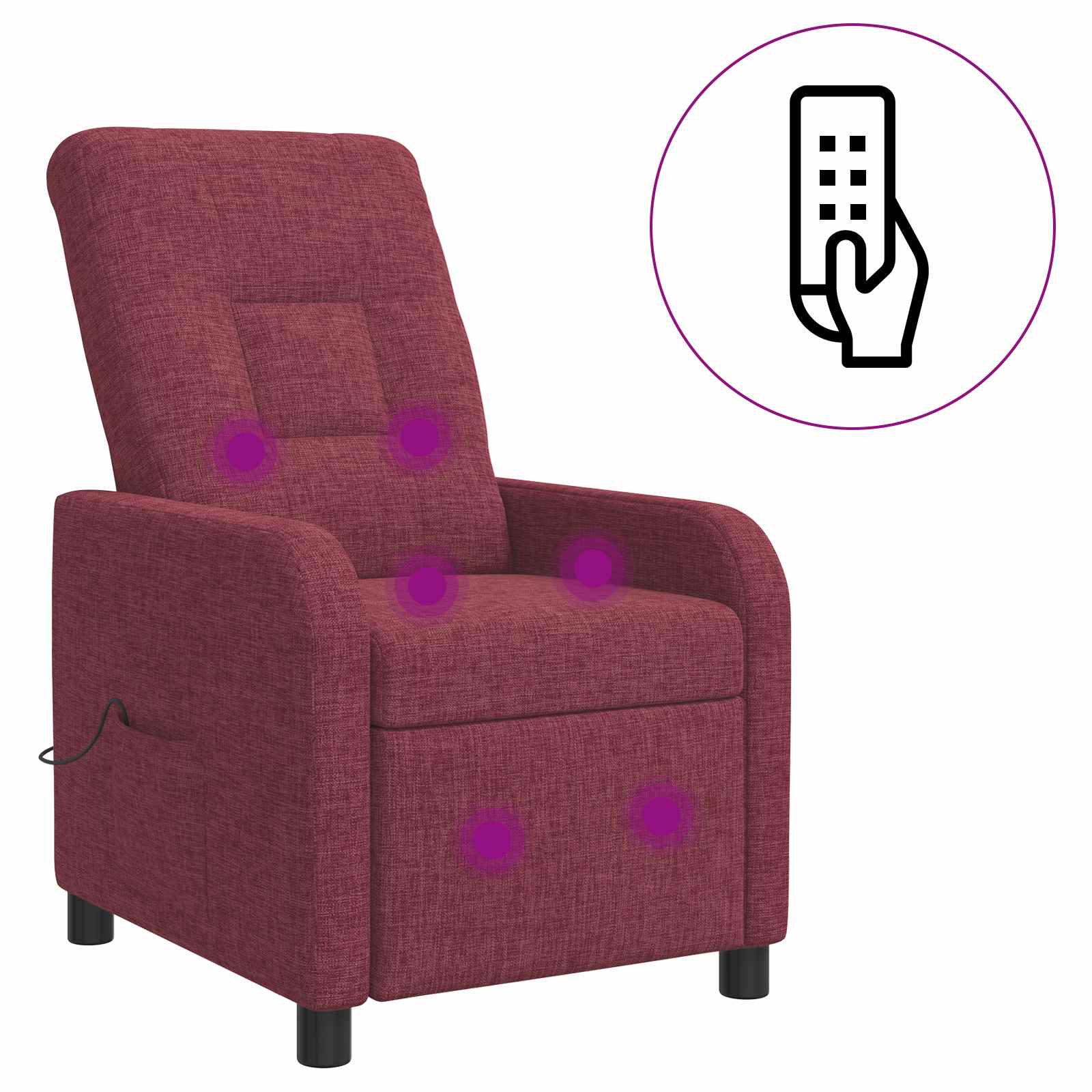 Massage Recliner Wijnrood Stof