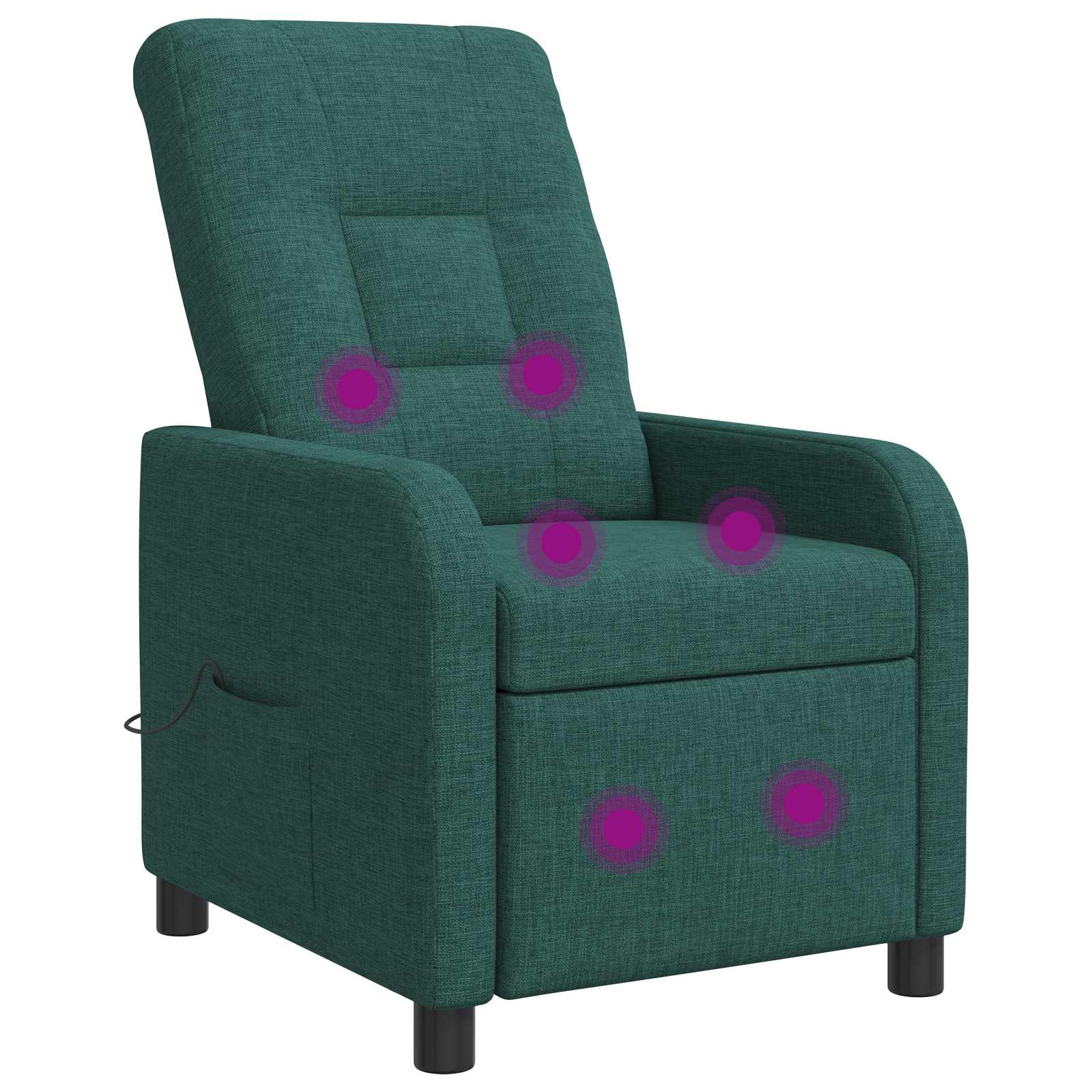 Massage Recliner Donkergroen Stof