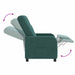 Massage Recliner Donkergroen Stof