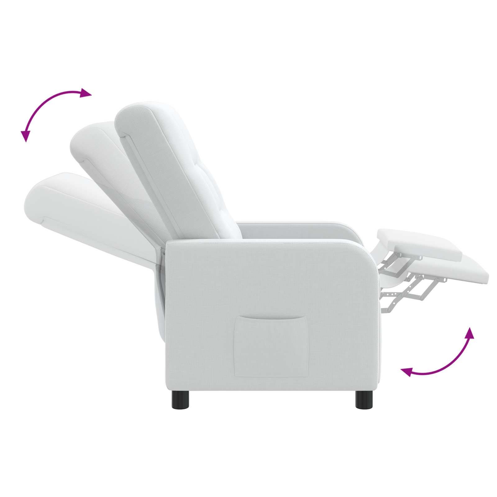 Massage Recliner Wit Stof