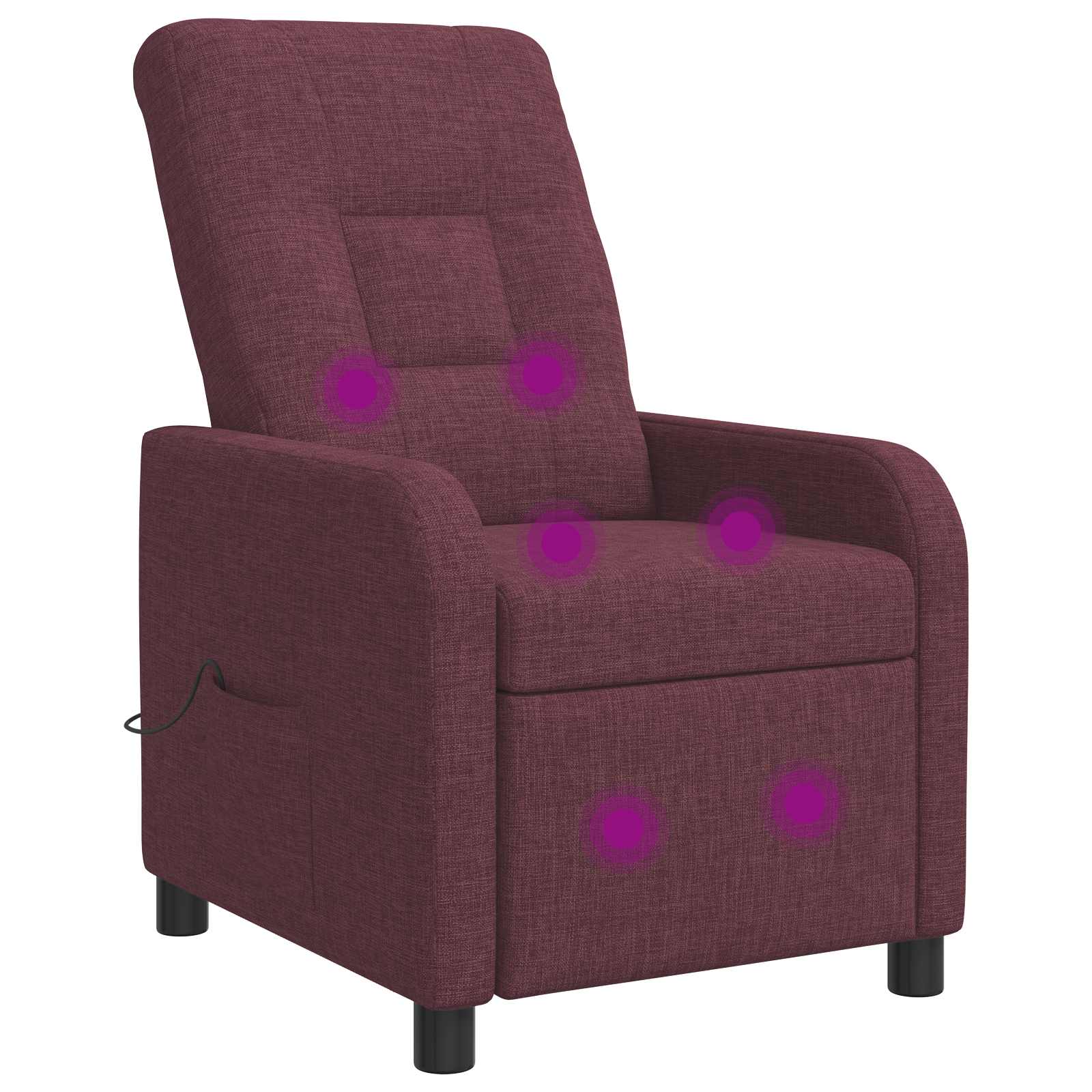 Massage Recliner Paars Stof
