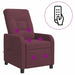 Massage Recliner Paars Stof
