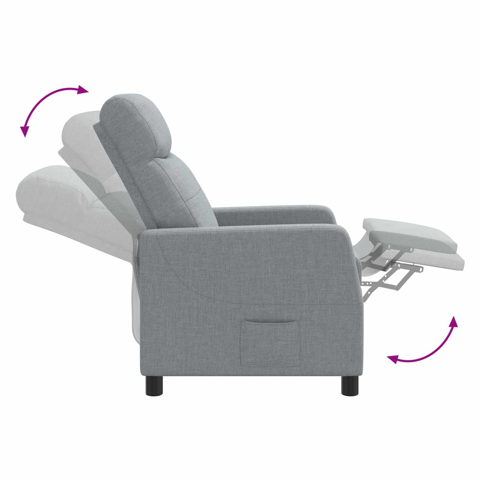 Relaxfauteuil Lichtgrijs Stof
