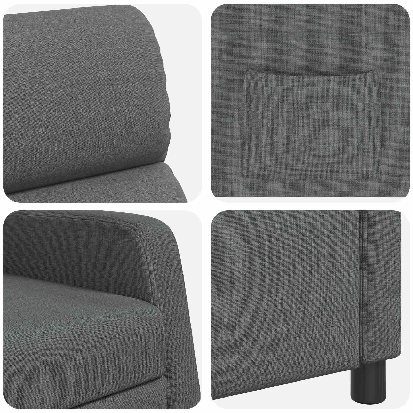 Relaxfauteuil Donkergrijs Stof