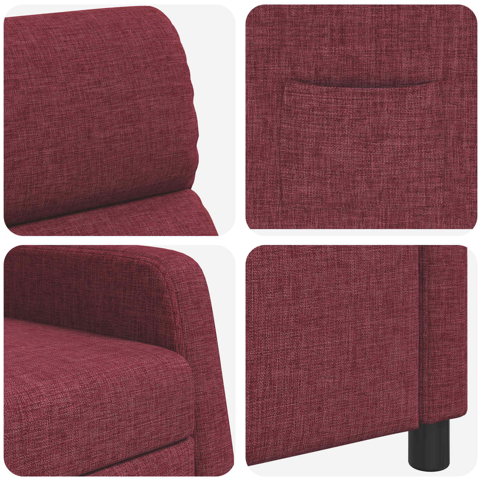 Relaxfauteuil Wijnrood Stof