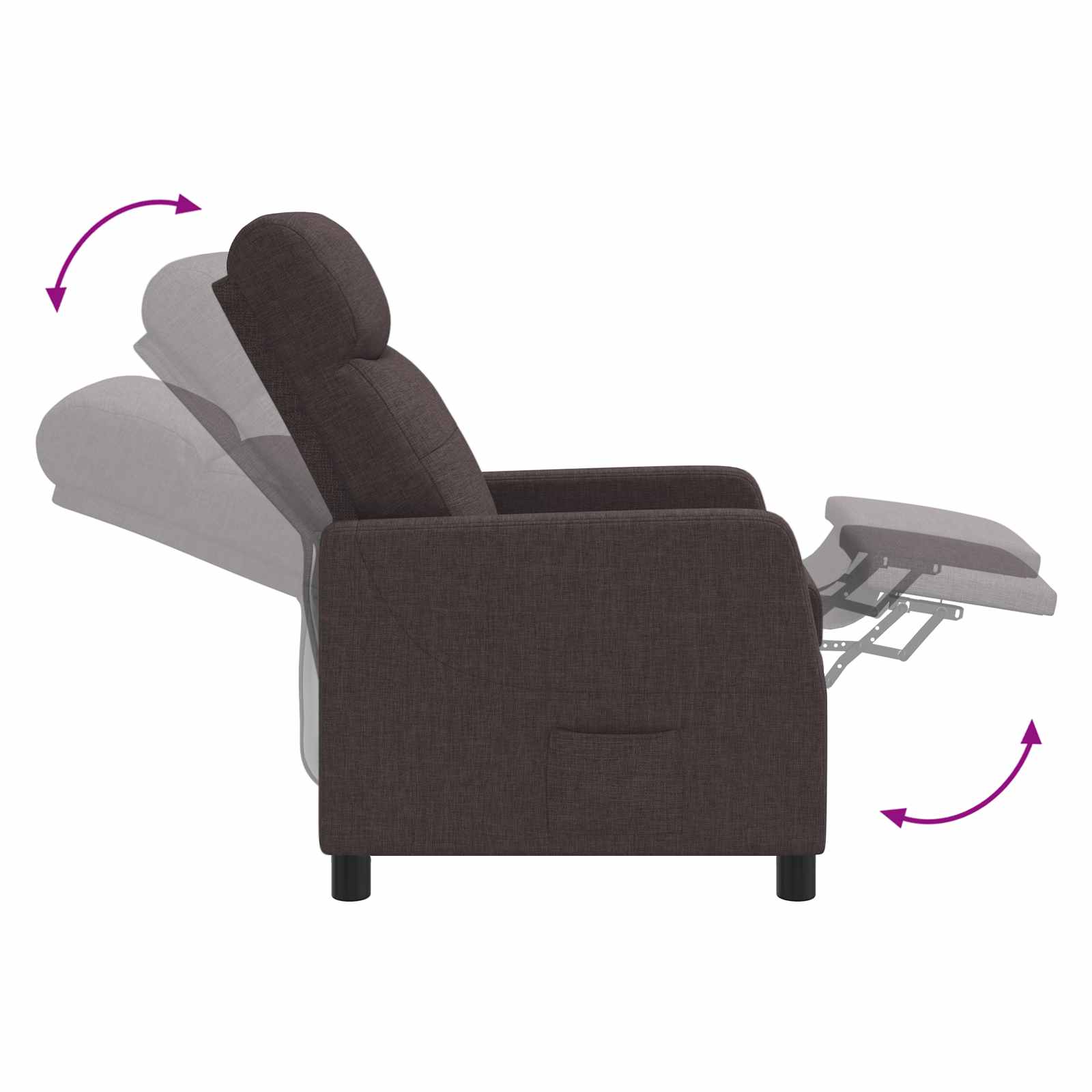Relaxfauteuil Donkerbruin Stof