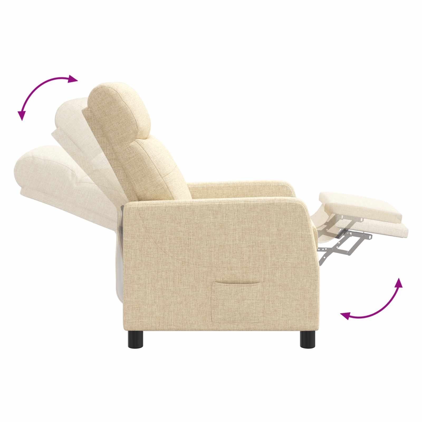 Relaxfauteuil Crèmekleurig Stof