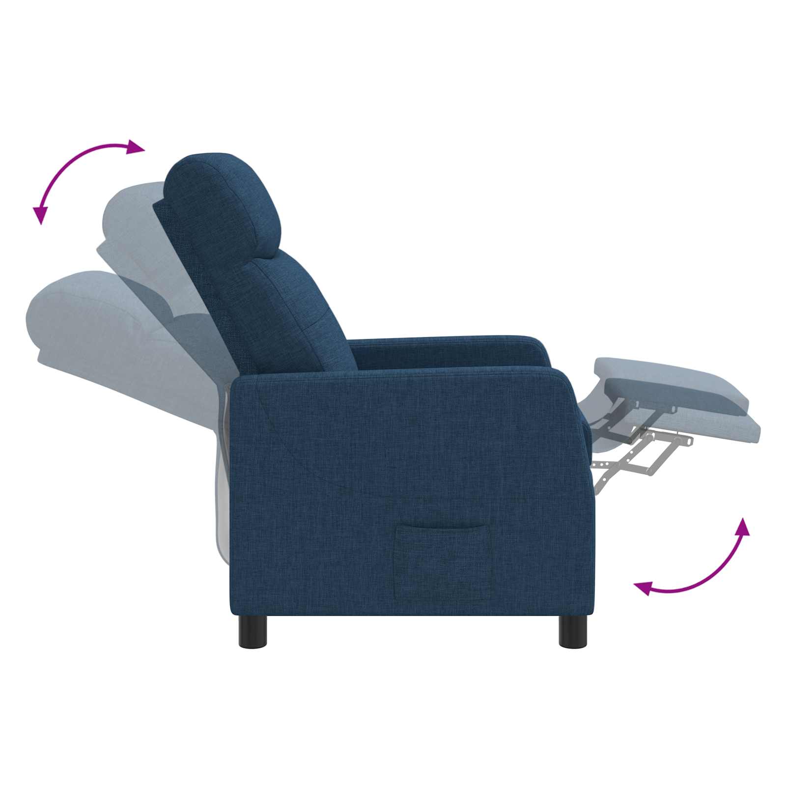 Relaxfauteuil Blauw Stof