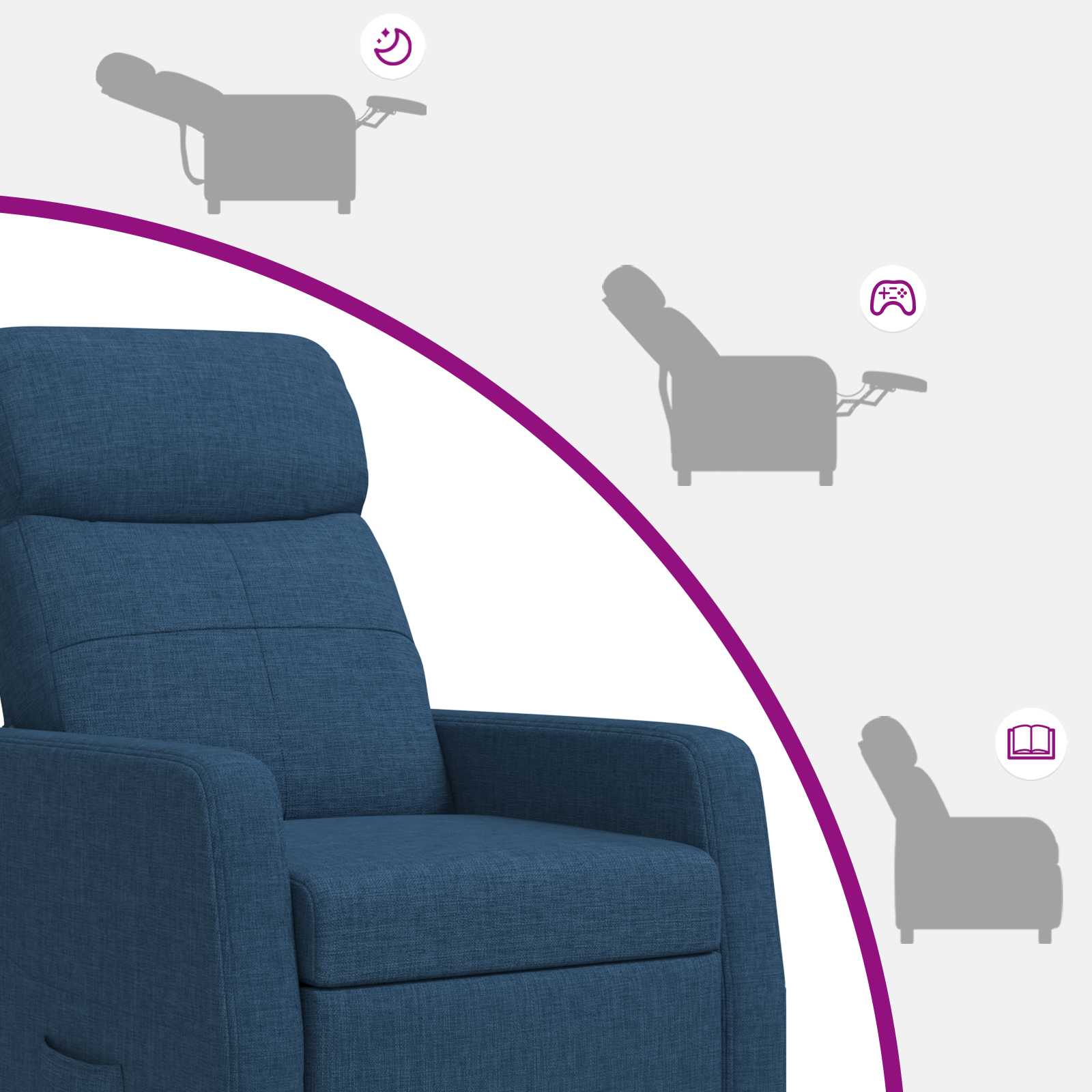 Relaxfauteuil Blauw Stof