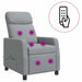 Massage Recliner Lichtgrijs Stof