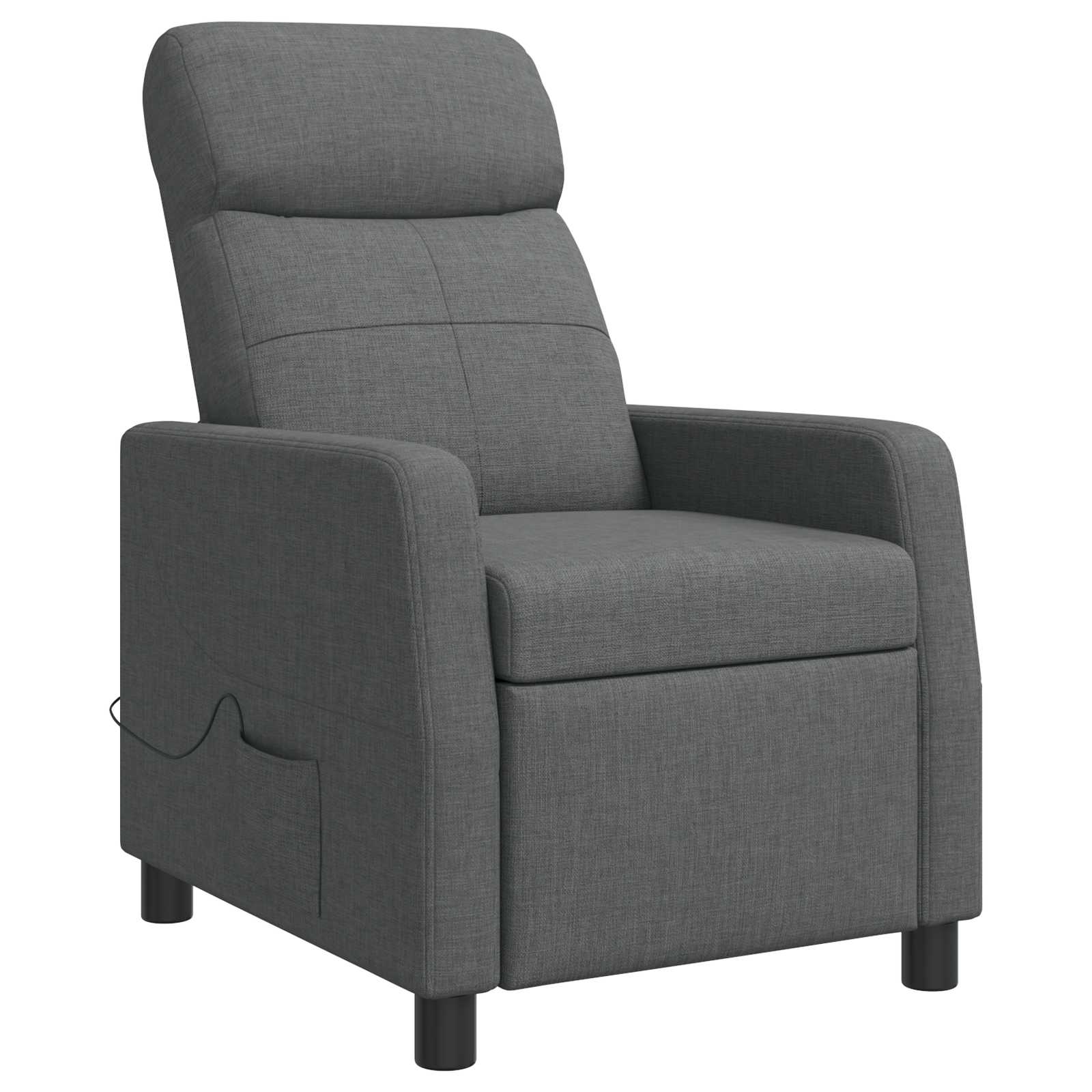 Massage Recliner Donkergrijs Stof
