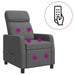 Massage Recliner Donkergrijs Stof
