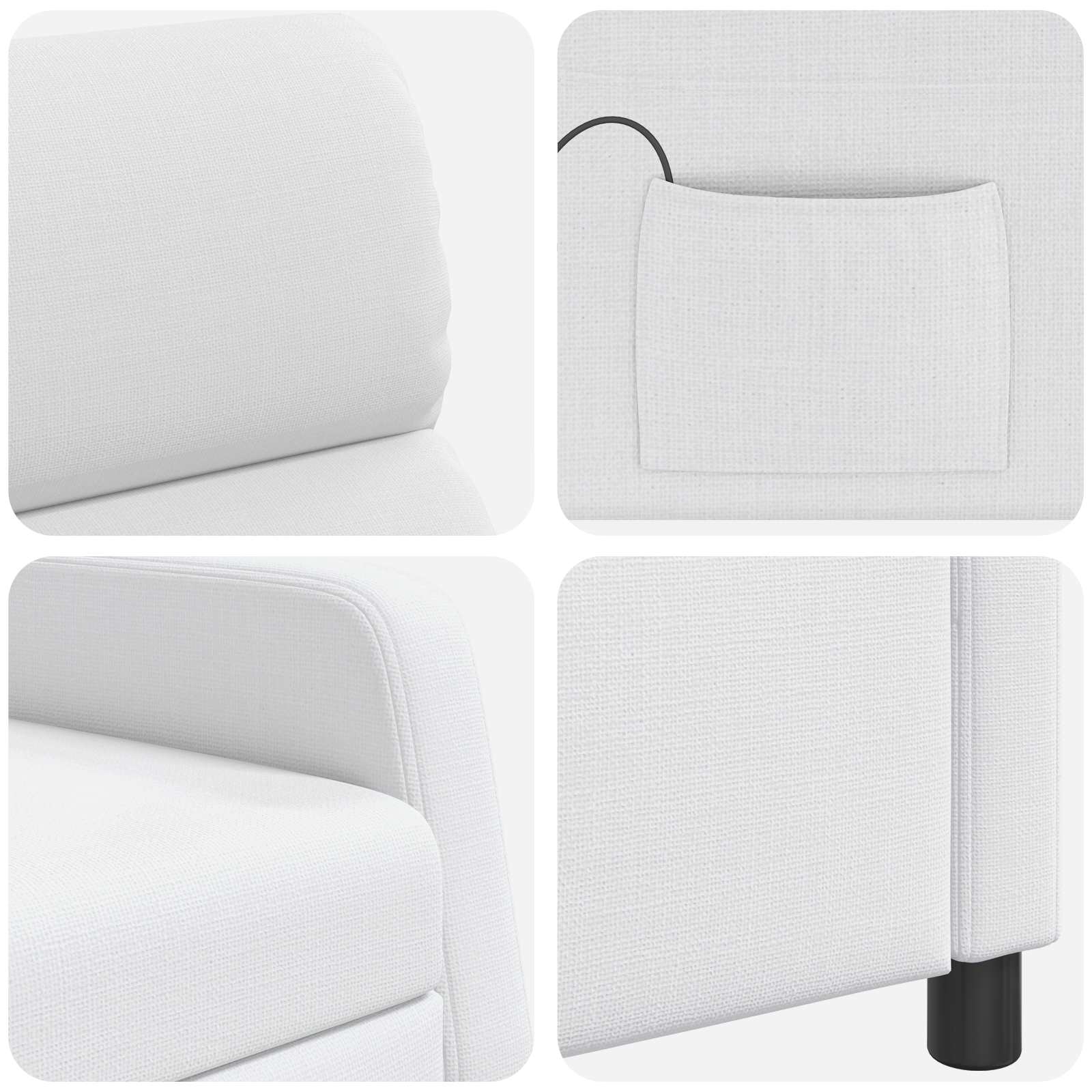Massage Recliner Wit Stof