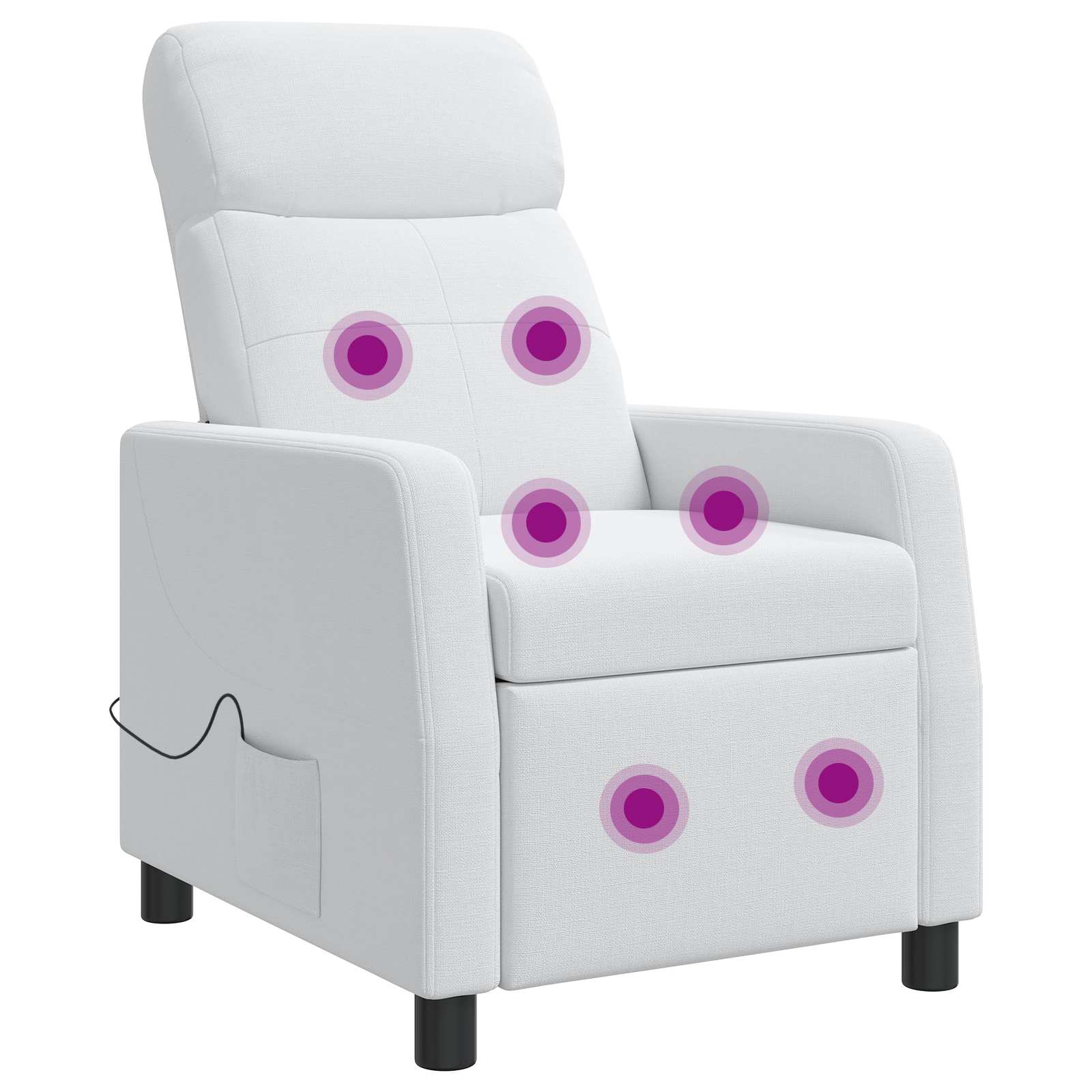 Massage Recliner Wit Stof