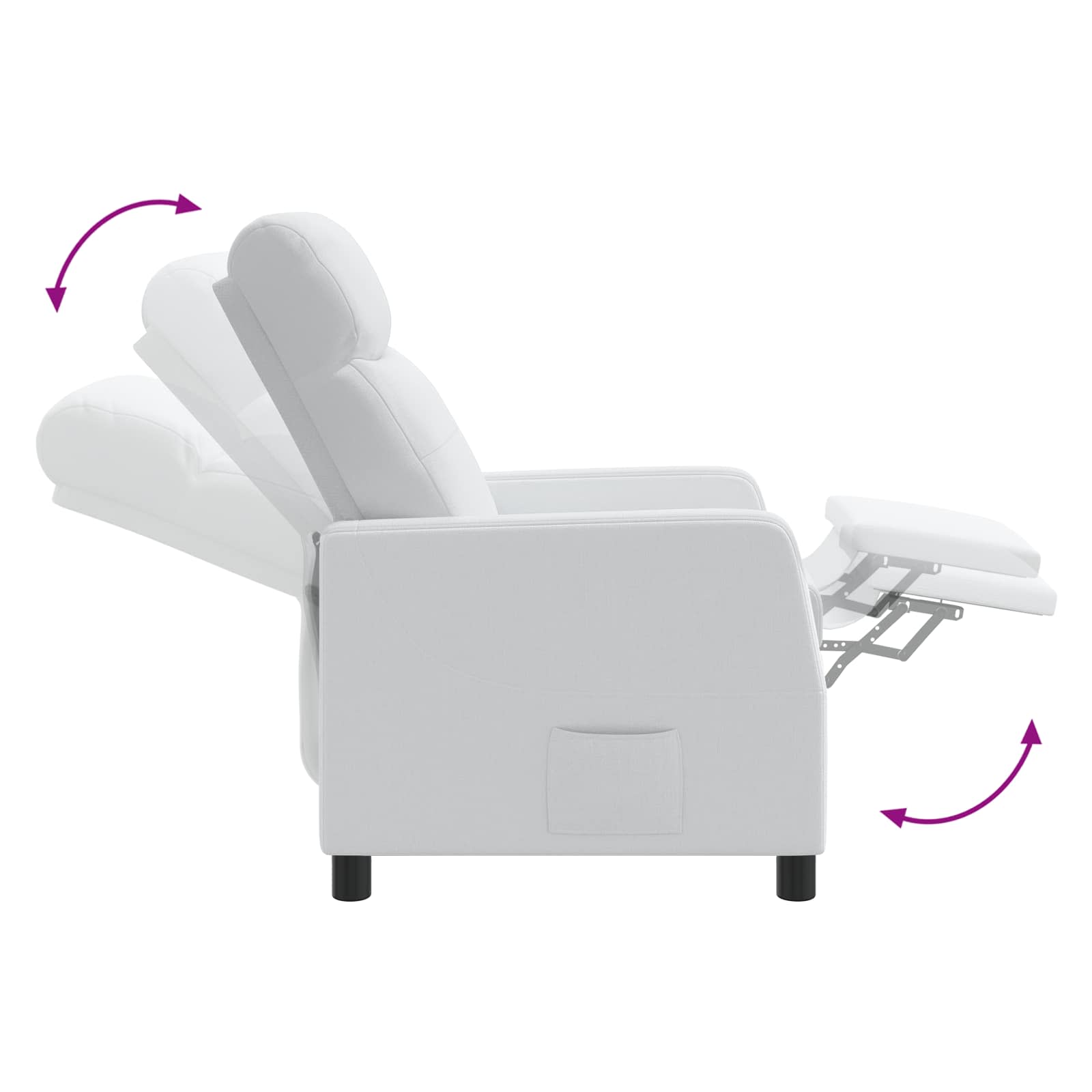 Massage Recliner Wit Stof