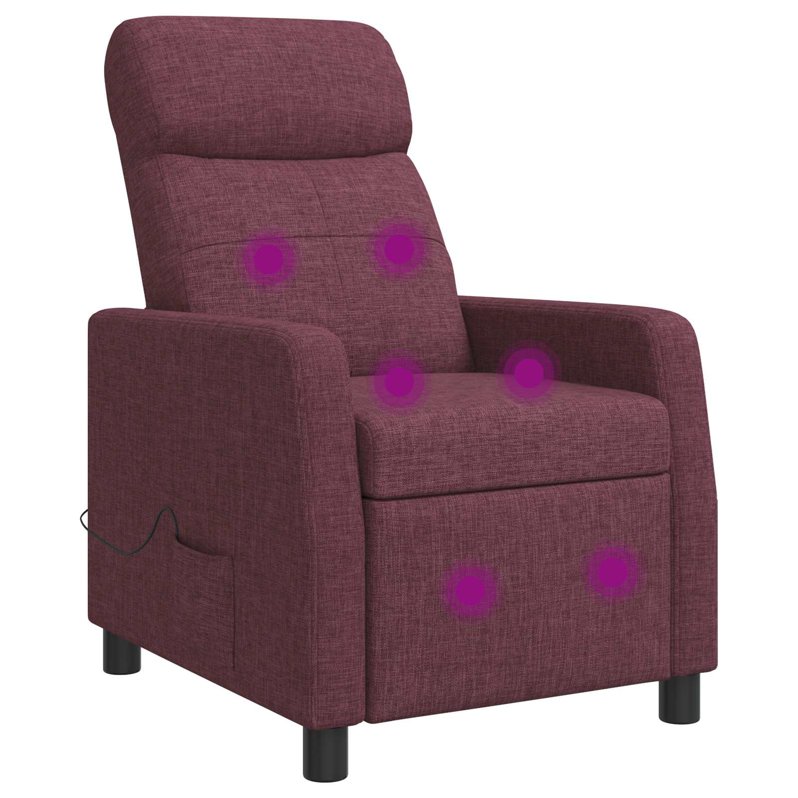 Massage Recliner Paars Stof