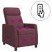 Massage Recliner Paars Stof